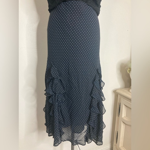 Cute vintage polka dot ruffle midi skirt - Picture 4 of 6